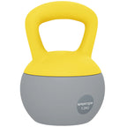SPORTNOW 12KG Soft Kettlebell, Kettlebell with Non-Slip Handle for Home Gym, Weight Lifting, Strength Training, Yellow/Grey