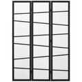 Folding Room Divider 3 Panel Privacy Screen Protector with Wooden Frame