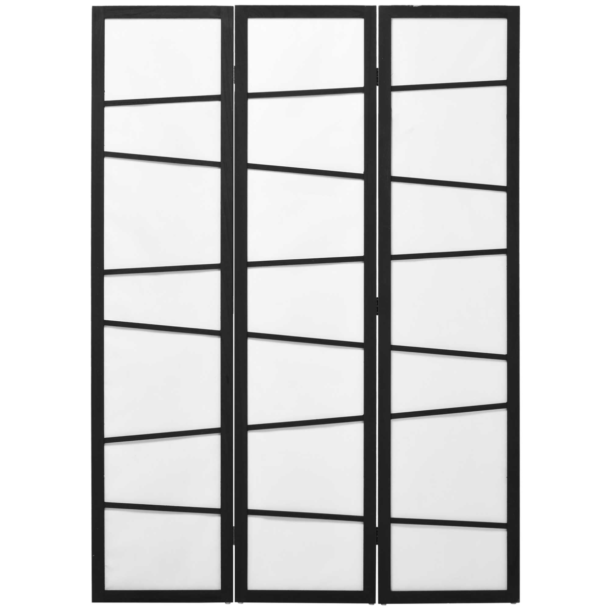 Folding Room Divider 3 Panel Privacy Screen Protector with Wooden Frame