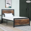 Single Size Metal Bed Frame w/ Headboard & Footboard, 97x195x103cm