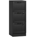 3 Drawer Filing Cabinet with Lock, Office Storage Cabinet with Adjustable Hanging Bars for A4 Letter Size Files, Black