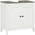Freestanding Bathroom Under Sink Cabinet w/ Doors Adjustable Shelf, White