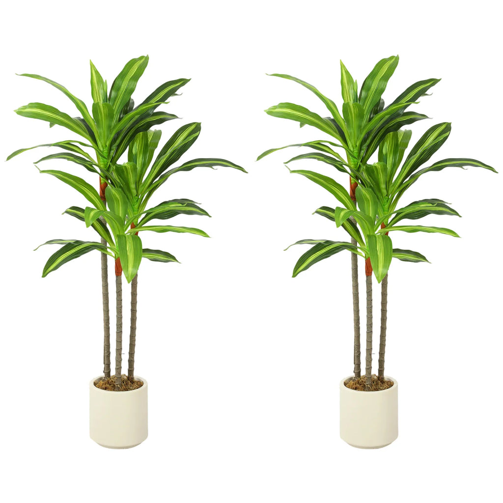 90cm Lifelike Fake Tree, Artificial Dracaena Tree with Bendable Trunks, Green