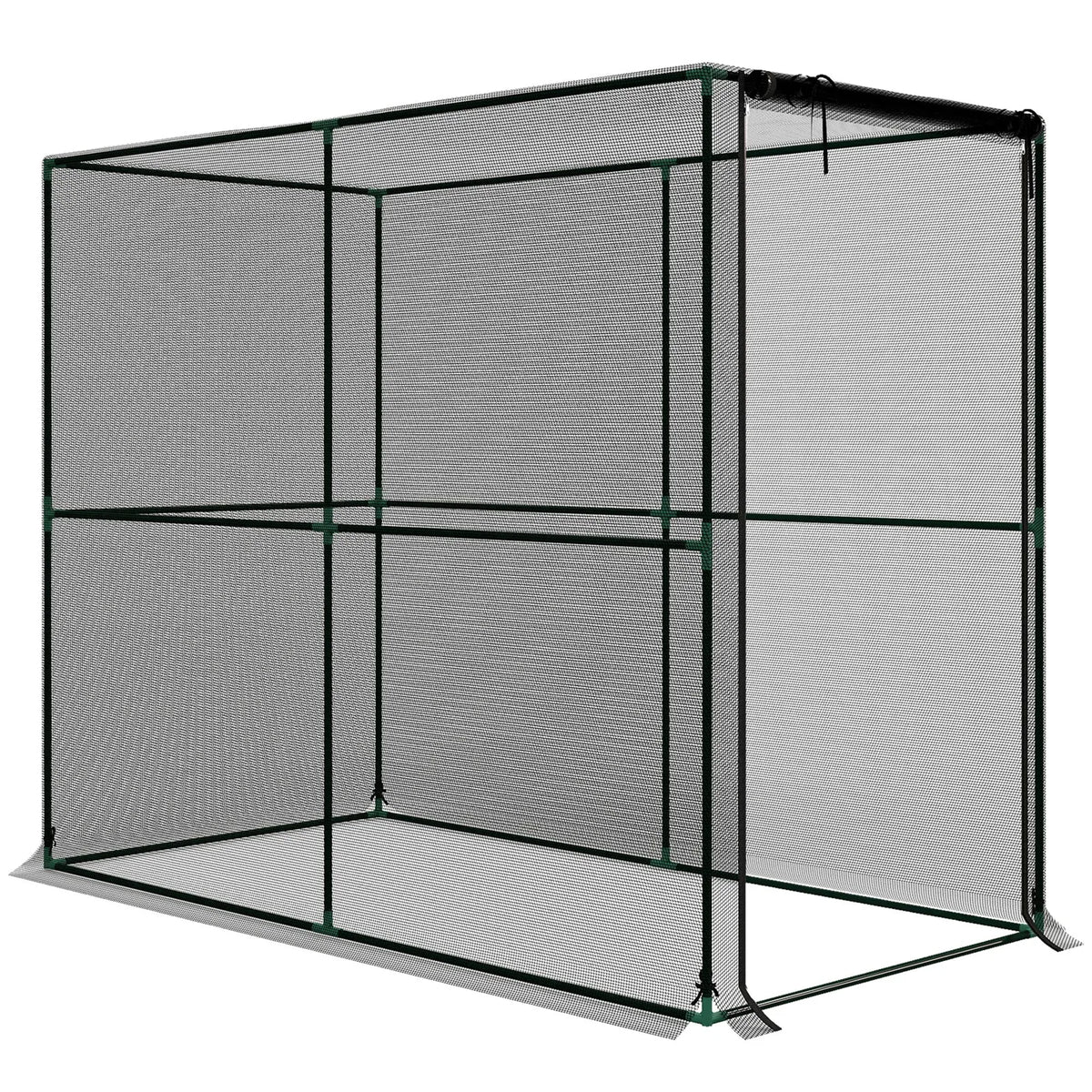 Outsunny Fruit Cage Bird Netting, Brassica Cage Plant Protection Tent with Zipped Door, Anti Bird, Insects, Small Animals, Black