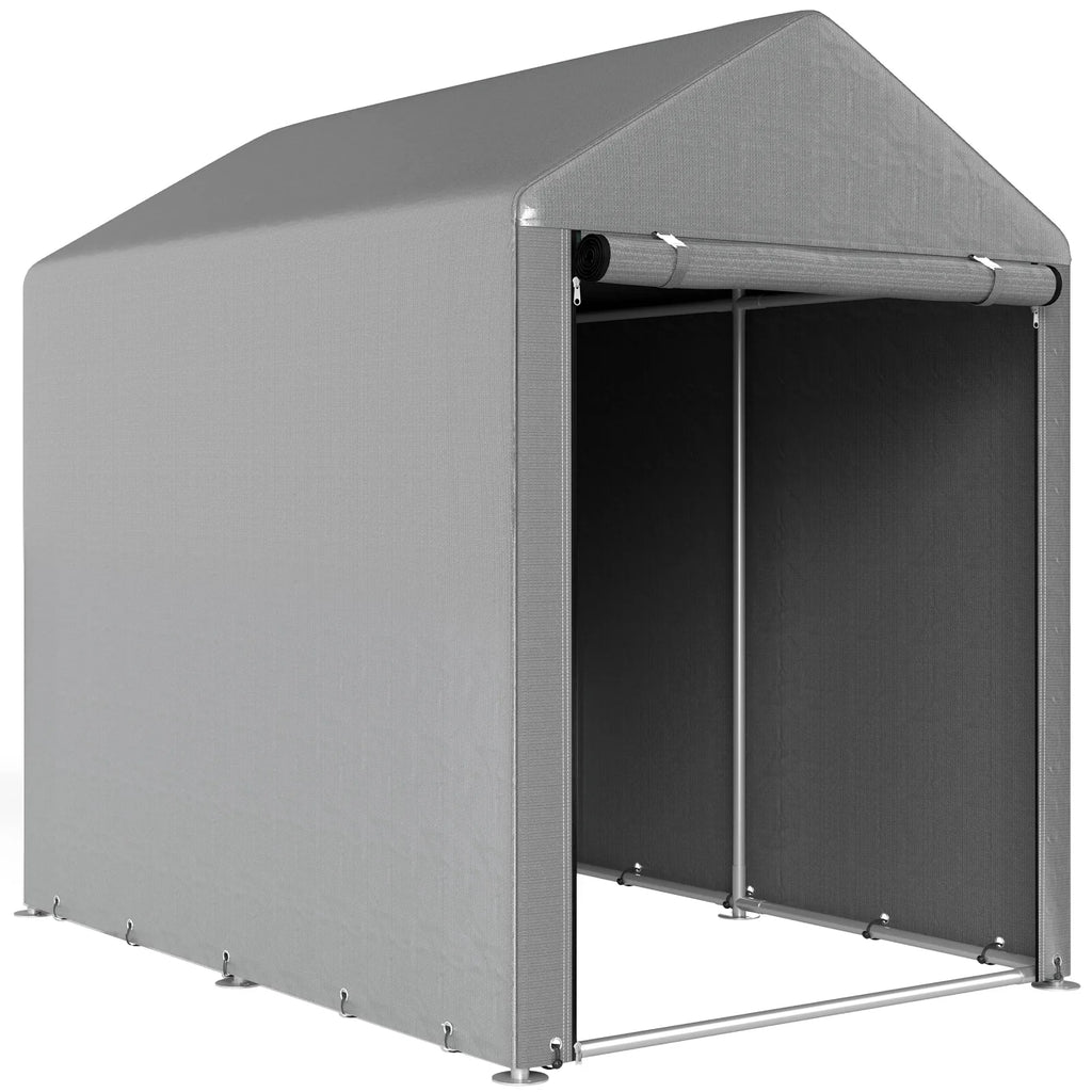 Outsunny 179 x 120cm Temporary Garden Shed, with Accessories - Light Grey