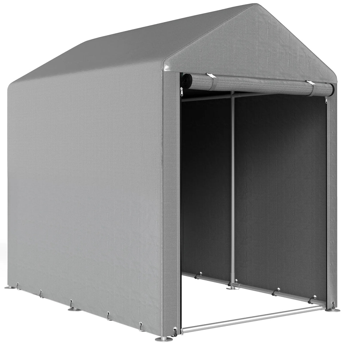 Outsunny 179 x 120cm Temporary Garden Shed, with Accessories - Light Grey