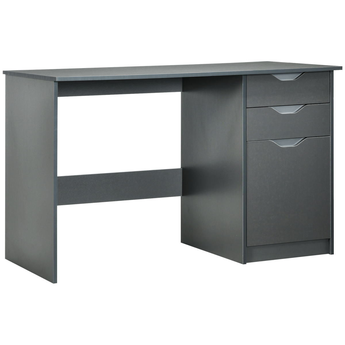 Computer Desk with Drawers, Workstation Grey