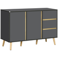 Sideboard Kitchen Cupboard with Adjustable Shelves, Double Doors Dark Grey