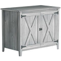 Outsunny Wooden Garden Shed, Outdoor Fir Wood Storage Shed with Shelf and Double Doors, Light Grey