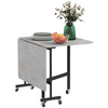 Drop Leaf Table with Wheels Folding Dining Table for Small Spaces, Grey