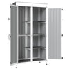 Outsunny Outdoor Storage Cabinet with Removable Shelves, Garden Tool Shed with Asphalt Roof, White and Black