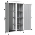 Outsunny Outdoor Storage Cabinet with Removable Shelves, Garden Tool Shed with Asphalt Roof, White and Black