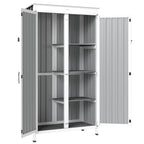 Outsunny Outdoor Storage Cabinet with Removable Shelves, Garden Tool Shed with Asphalt Roof, White and Black