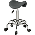 Salon Saddle Stool, Rolling Saddle Chair for Massage, Spa, Clinic, Beauty, Hairdressing and Tattoo, Grey
