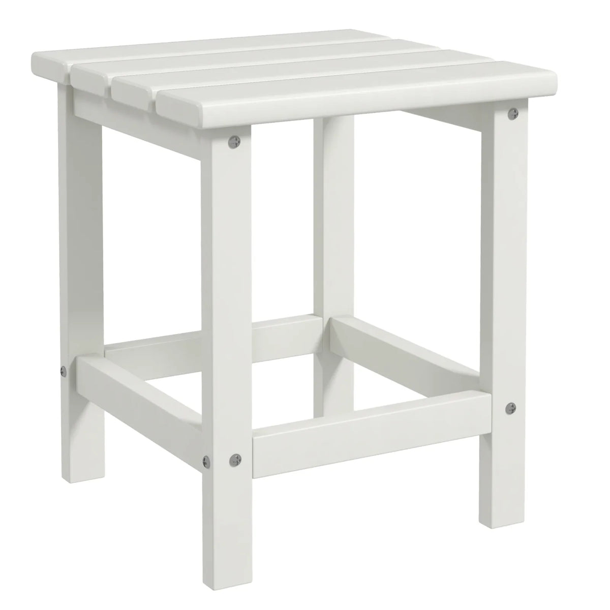 Outsunny Square Coffee Table, HDPE Tabletop and Frame for Porch, Garden, Side Table, 38 x 38 x 46 cm, White