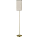 Floor Lamp, Modern Standing Lamp with Linen Shade and Foot Switch, Tall Lamps for Bedroom, Bulb not Included, Gold Tone