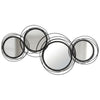 Metal Wall Art 56cm Modern Decorative Mirror Decor for Living Room Bedroom Dining Room, Black