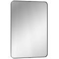 Rectangular Wall Mirror, 90 x 60 cm Wall Mounted Bathroom Mirror with Aluminium Alloy Frame and Tempered Glass, Black
