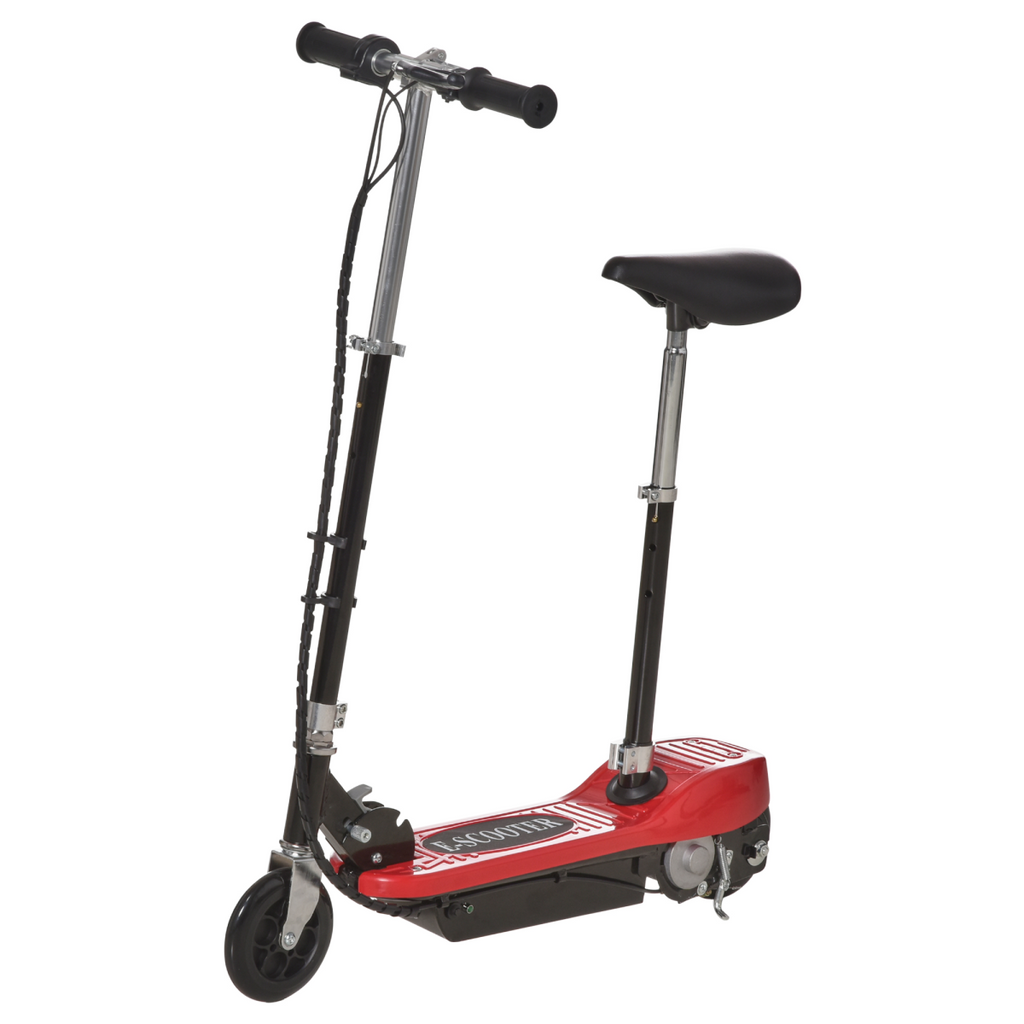 Kids Foldable Electric Powered Scooters 120W Toy w/ Brake Kickstand Red HOMCOM