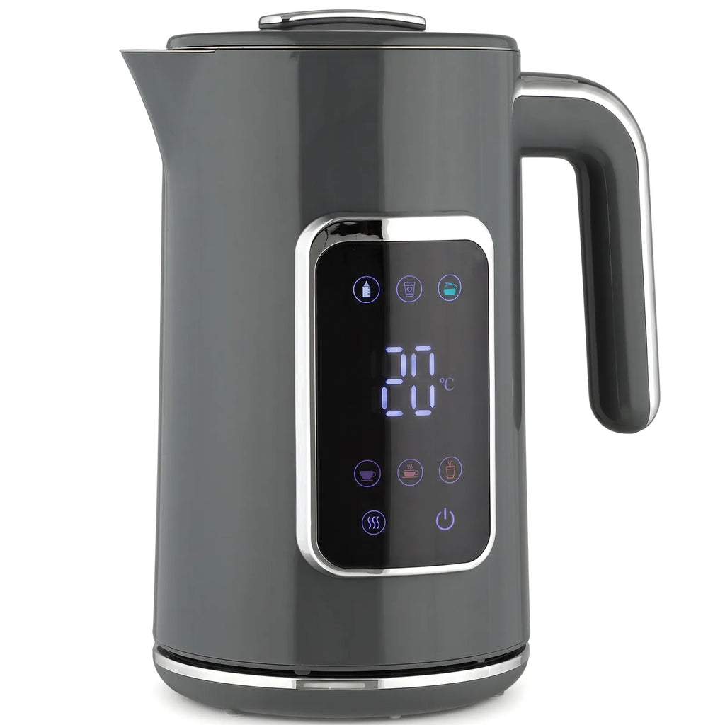 Electric Kettle, 1.7L Fast Boil 3000W Water Kettle with LED Display, Adjustable Temperature, Keep Warm Function, Grey