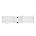 Freestanding Pet Dog Gate 6 Panel Foldable Wooden Playpen 432cm Long Pawhut