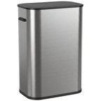55L Sensor Bin for Kitchen, Touchless Automatic Waste Rubbish Bin, Stainless Steel, Battery Operated, Silver Tone