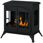 Ethanol Fireplace Stove Freestanding Bioethanol Fire with 0.9L Tank Black
