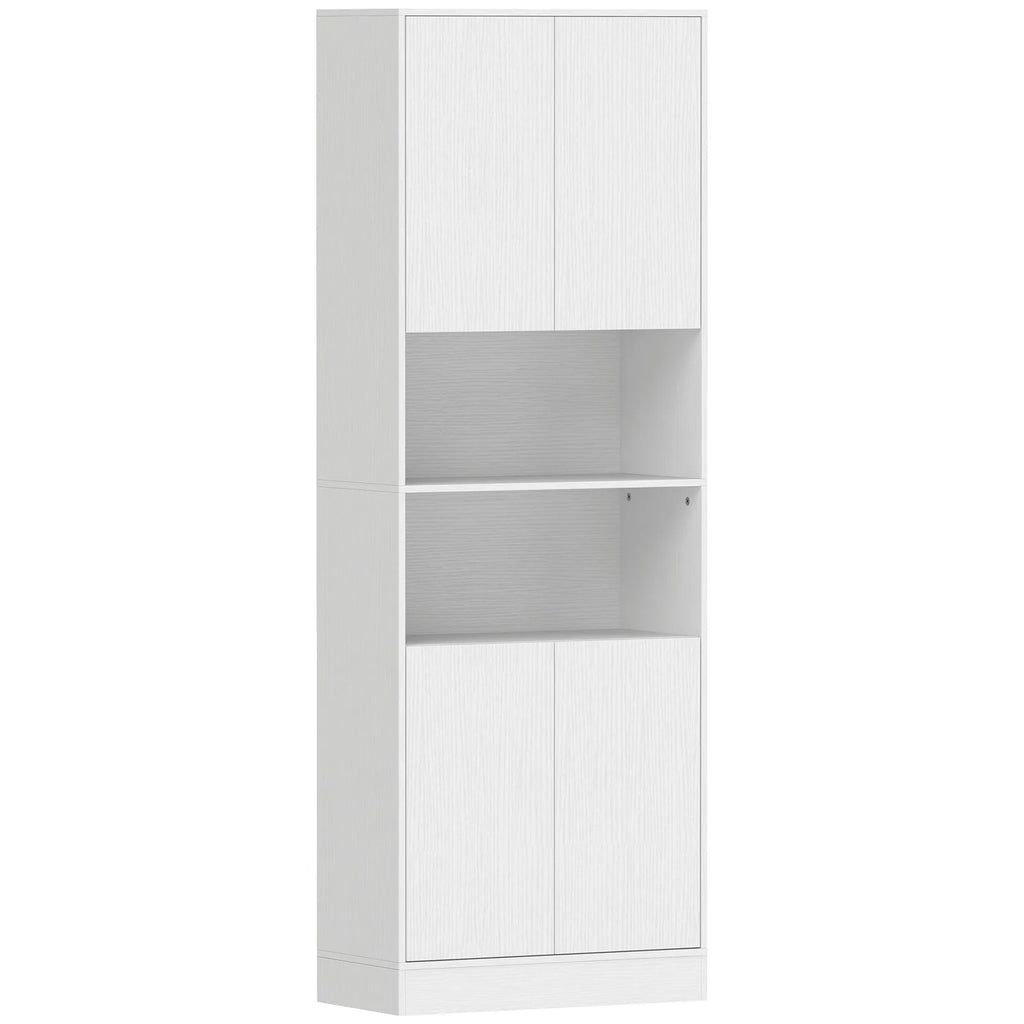 170 cm Kitchen Pantry Cabinet, Freestanding Storage Cabinet with Soft-Close Hinges, White Wood Effect