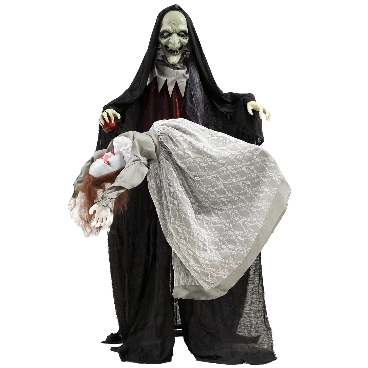 Animated Halloween Witch with Floating Ghost