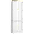 Freestanding Kitchen Cupboard 4-Door Storage Cabinet 4 Shelves, White