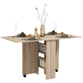 Mobile Drop Leaf Table Kitchen Table Extendable Dining Table with Shelves, Wheels