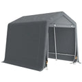 Outsunny 8 x 6.5 ft Outdoor Garden Storage Shed, Waterproof Bike Tent with Double Roll-up Zipper Door for Garden Tools, Dark Grey