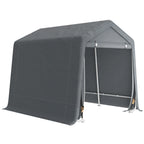 Outsunny 8 x 6.5 ft Outdoor Garden Storage Shed, Waterproof Bike Tent with Double Roll-up Zipper Door for Garden Tools, Dark Grey