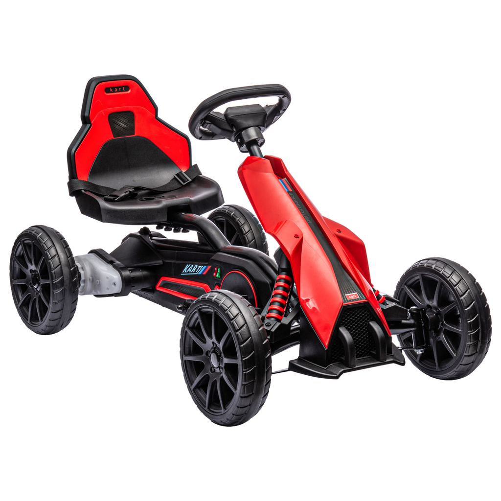 12V Electric Go Kart with Forward Reversing 2 Speeds for 3-8 Yrs - Red