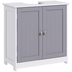 kleankin 60x60cm Under-Sink Storage Cabinet with Adjustable Shelf Grey White