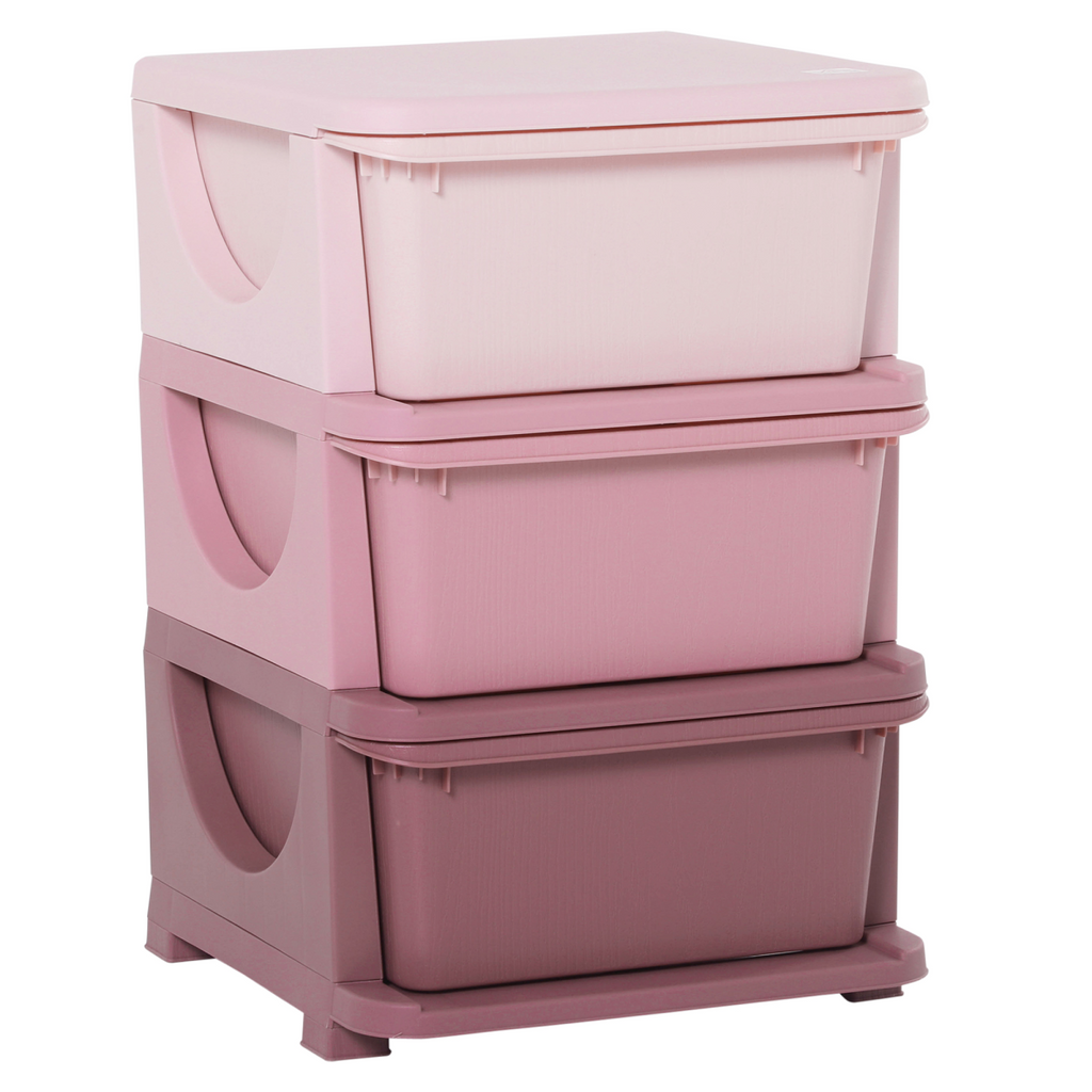 Kids Storage Units with Drawers 3 Tier Chest Vertical Dresser Tower