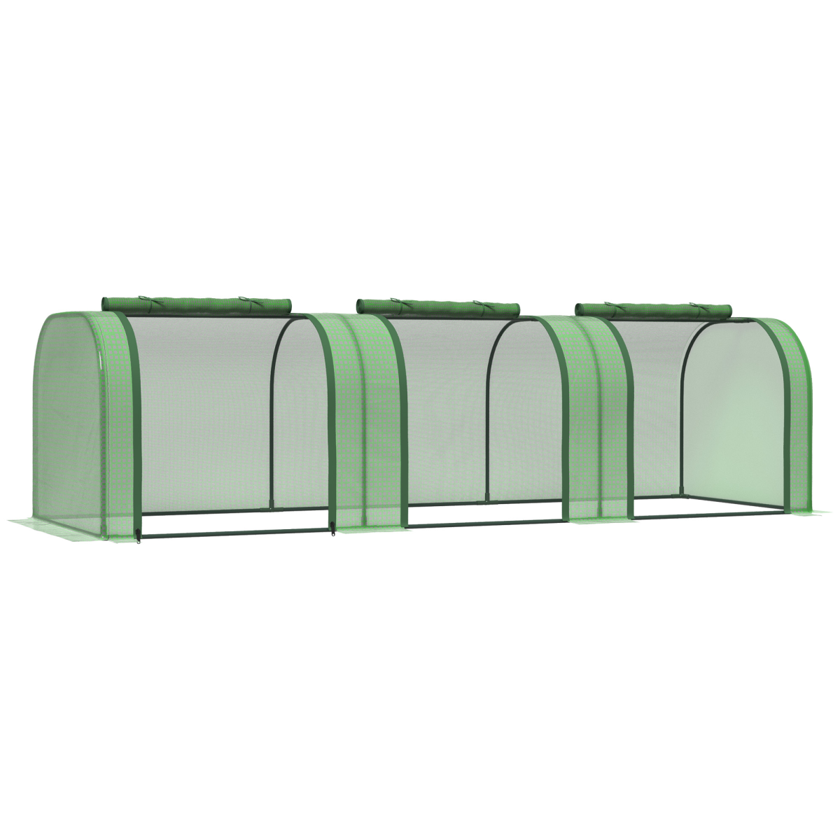 Tunnel Greenhouse Green Grow House Steel Frame Garden Backyard with Zipped Doors