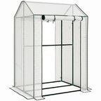 Outsunny Green House, Mini Greenhouse with 2 Roll-up Doors, Vent Holes and Reinforced Cover, 100 x 80 x 150cm