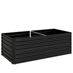 Outsunny Raised Beds for Garden, Galvanised Steel Outdoor Planters with Multi-reinforced Rods, 180 x 90 x 59 cm, Black