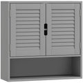 Bathroom Cabinet, Wall Mounted Storage Cabinet with Adjustable Shelves, 60 x 20 x 60 cm, Grey
