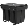 Pull Out Bin, Kitchen Under Sink Bin with 2 Removable Compartments, Smooth Glide, Black