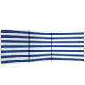 Outsunny 4 Pole Camping Windbreaks, Beach Wind Shield Shelter with Carry Bag and Steel Poles, 540cm x 150cm, Dark Blue