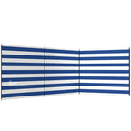 Outsunny 4 Pole Camping Windbreaks, Beach Wind Shield Shelter with Carry Bag and Steel Poles, 540cm x 150cm, Dark Blue