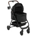 PawHut Dog Stroller, 3 in 1 Foldable Pet Stroller for Small Puppy Cat with Detachable Travel Carrier, Storage Basket, Black