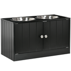 Raised Dog Bowls for Large Dogs Feeding Station Stand, Storage -  Pawhut