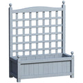 Outsunny Garden Planters with Trellis for Climbing Vines, Wood Raised Beds for Garden, Flower Pot, Indoor Outdoor, Grey