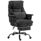 Office Chair, 180kg Heavy Duty Linen Computer Desk Chair with Lumbar Support, Wide Seat, Spring Cushion, Black