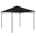 Outsunny 3 x 3 m Gazebo, Garden Gazebo with 2-Tier Roof, Metal Frame, Black