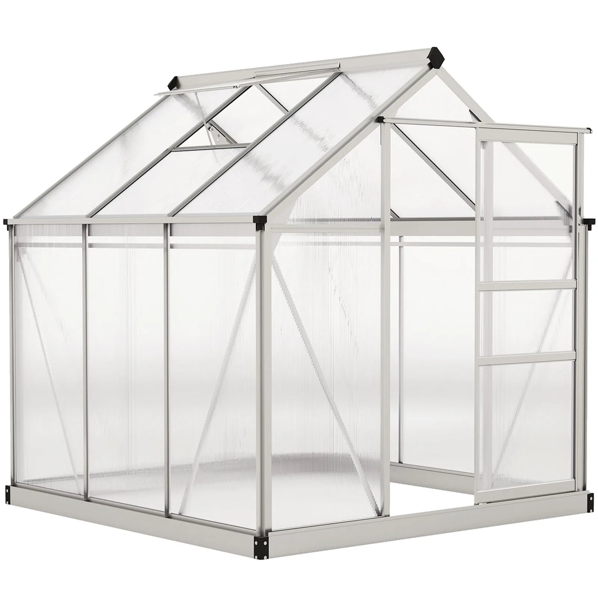Outsunny 6 x 6ft Polycarbonate Greenhouse - Clear