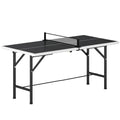 SPORTNOW 5ft Mid-Size Table Tennis Table, Ping Pong Table with Net, 2 Table Tennis Paddles and 3 Balls for Indoor Game, Black